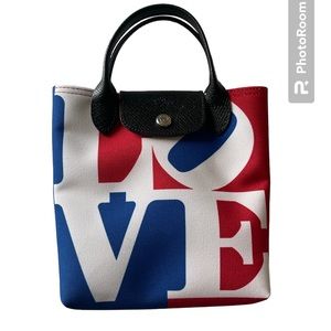 NWOT Longchamp x Robert Indiana XS Love Canvas Crossbody Bag
